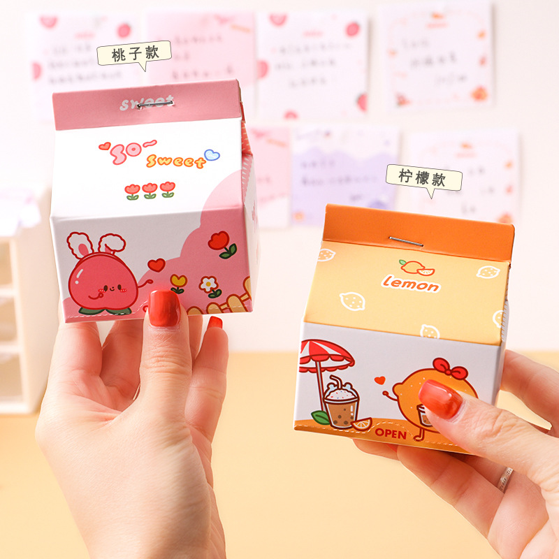 giấy note ghi chú hình hộp sữa dễ thương