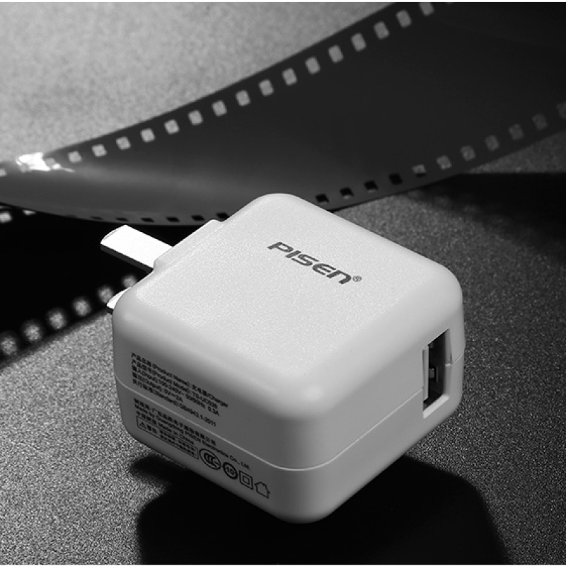 PISEN 10W Secure Quick Charging Mini Portable Folding Plug USB Charger 2A EU TS-UC038