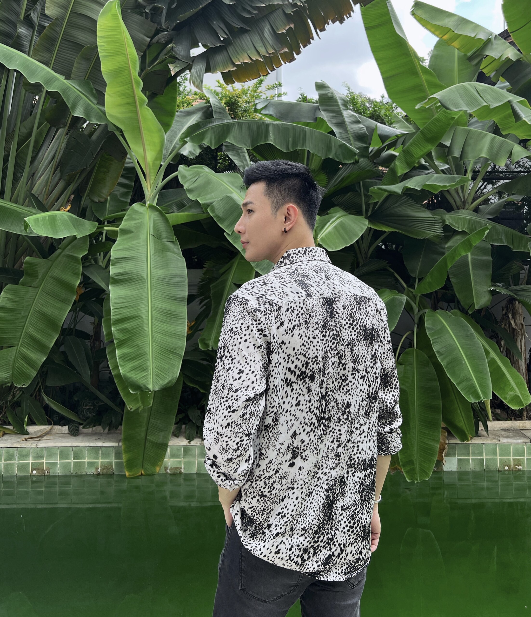 Áo sơ mi nam họa tiết vải lụa cao cấp S55