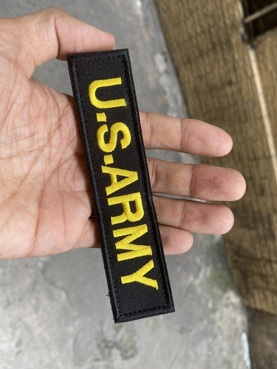 1 tấm Patch dán vải Velcro thêu 3D U.S.ARMY dán nón balo
