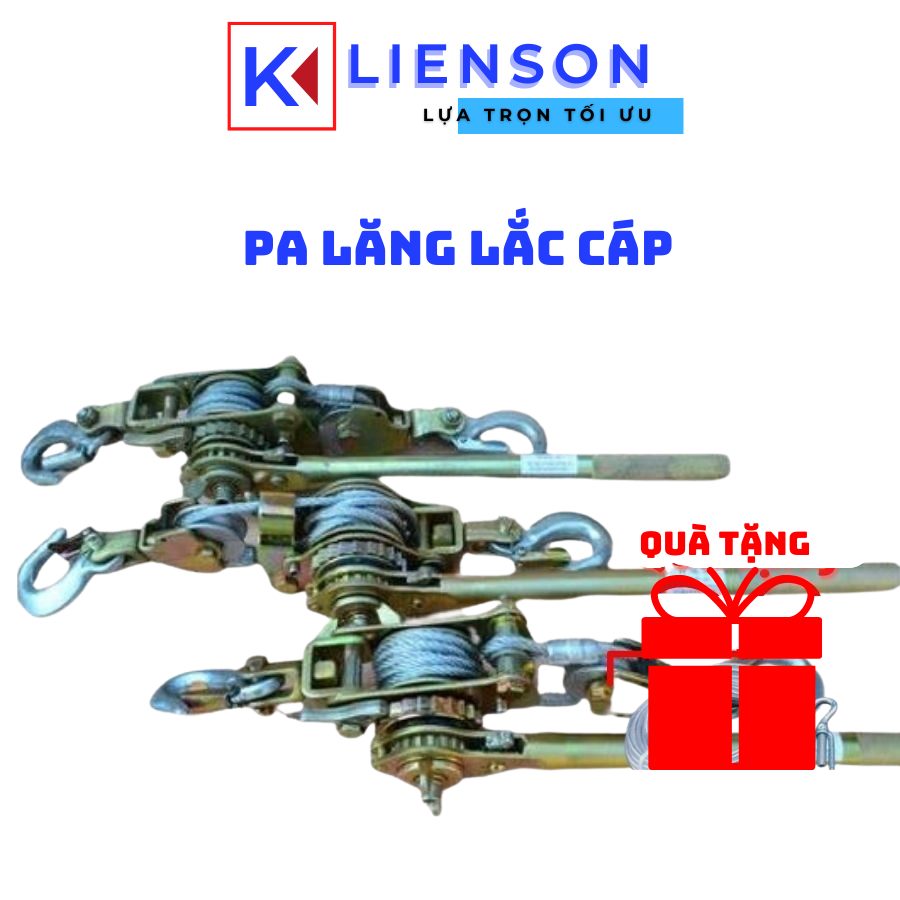 Pa lăng lắc cáp 3 tấn, pa lăng cáp lắc tay tải trọng 3 tấn cáp 6ly dài 1.5m - Cơ Khí Liên Sơn