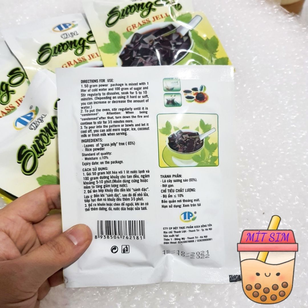 10 gói Bột sương sáo đen asea gói 50g/thạch đen/MS99/