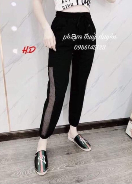 Quần phối lưới hông