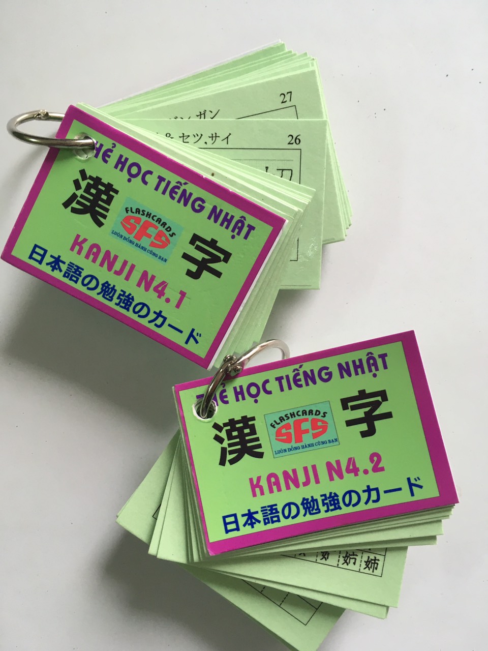 Thẻ Học Tiếng Nhật Kanji N4 - 2 xấp
