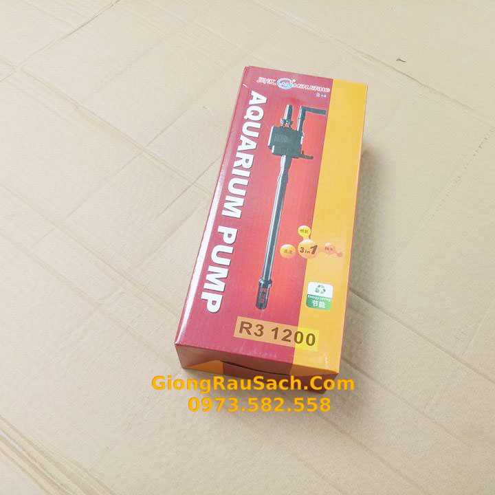 Máy bơm chìm bể cá cảnh mini 3 chức năng bơm - lọc - tạo oxy r3- 1200 chạy êm công suất 20w, đẩy cao 1.6m
