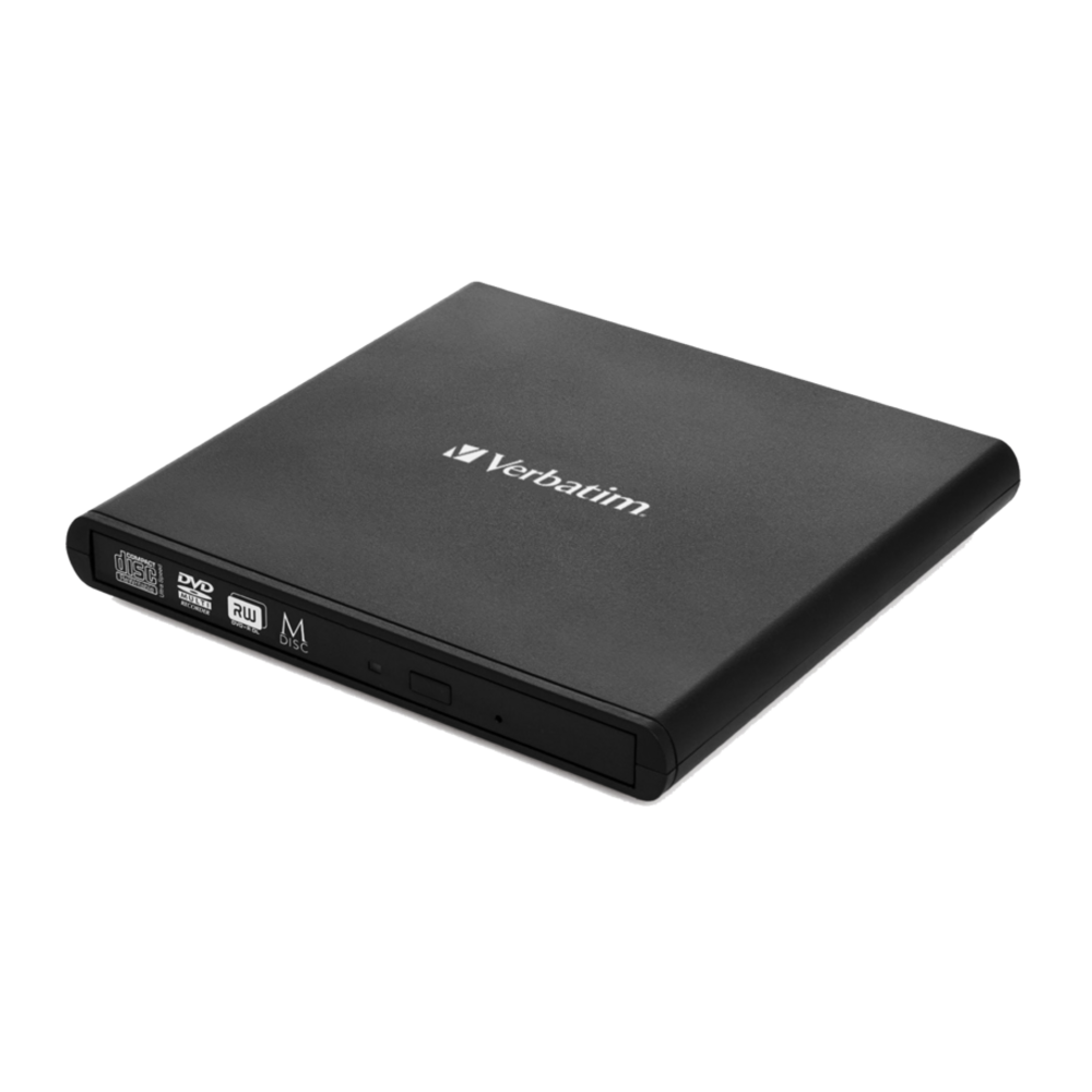 Ô đĩa cắm ngoài Verbatim Silmline CD/DVD USB 2.0 Đen