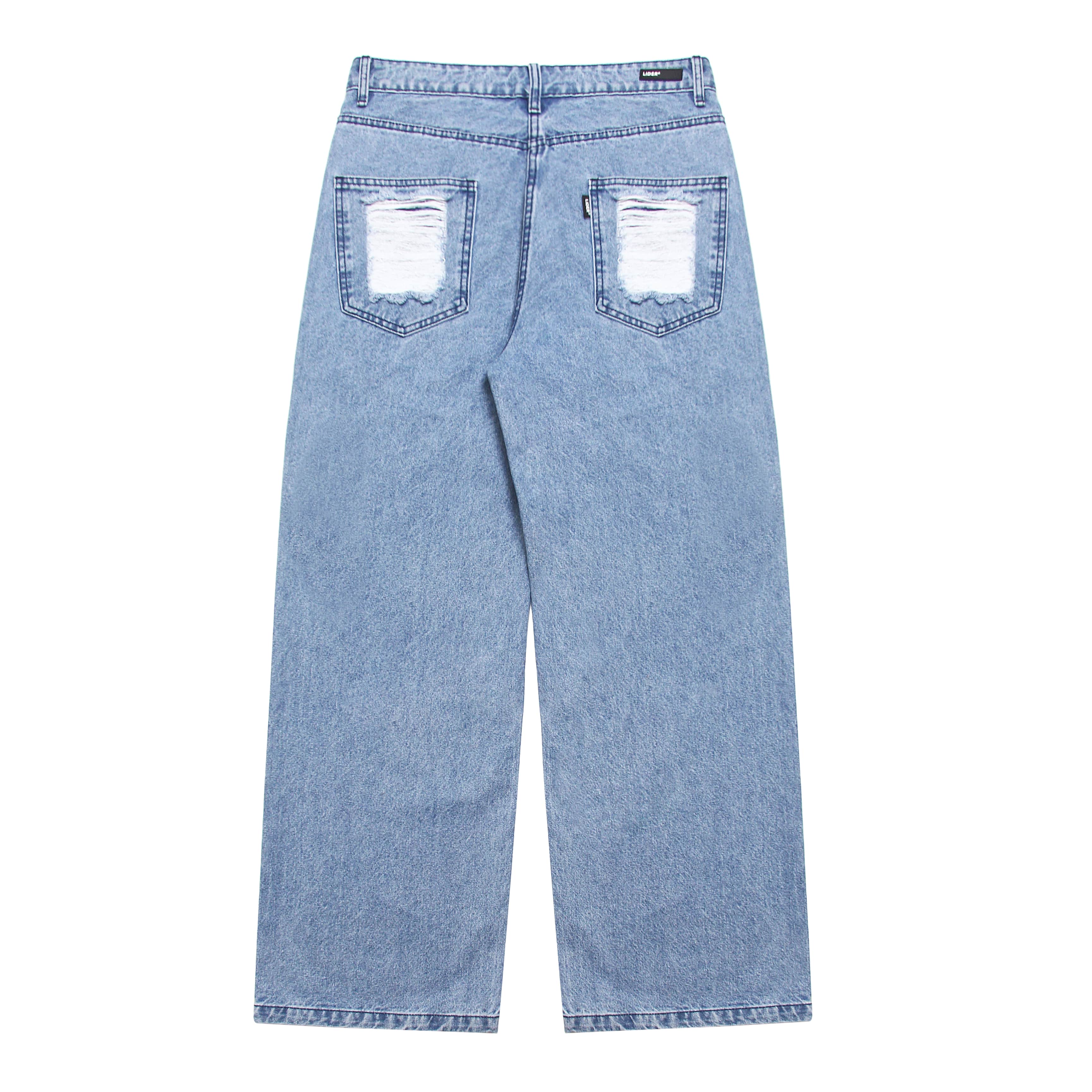 QUẦN JEANS CUSTOM CHARLIE RIPPED LOW-RISE JEANS - Light Blue