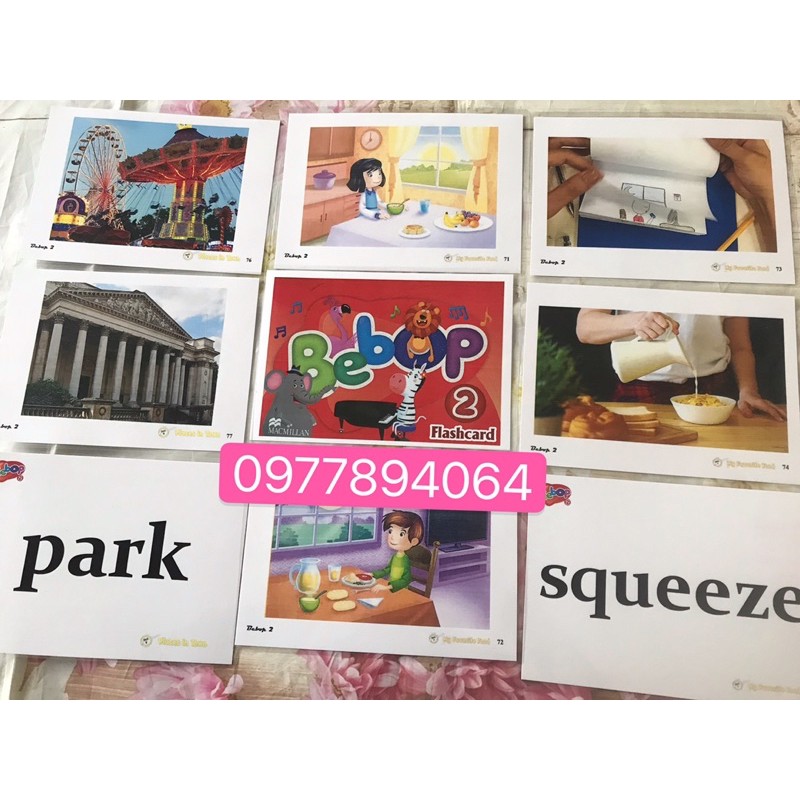 Flashcards Bebop 2 -size A5-2 mặt ép plastics- 87 thẻ