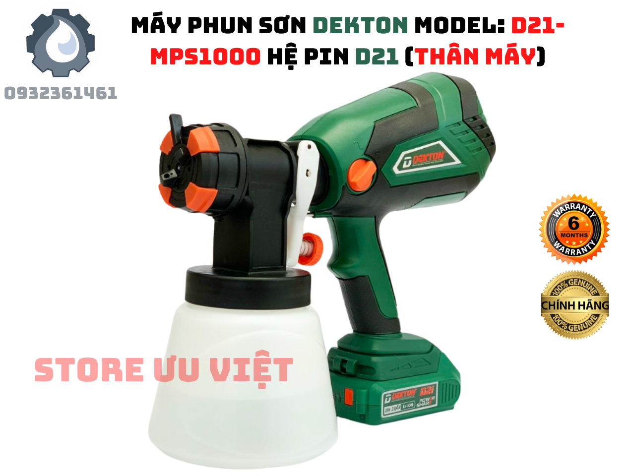 Máy Phun Sơn Dùng Pin Dekton D21-MPS1000 (THÂN MÁY)