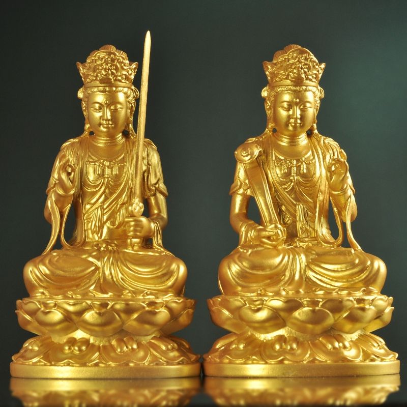 Miễn phí vận chuyển đồ trang trí tượng phật văn thù phổ hiền