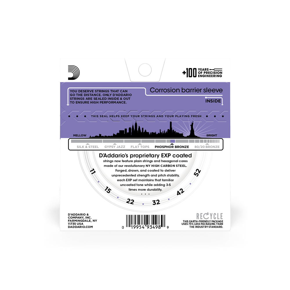 Dây đàn guitar acoustic D’Addario EXP26 Coated Phosphor Bronze