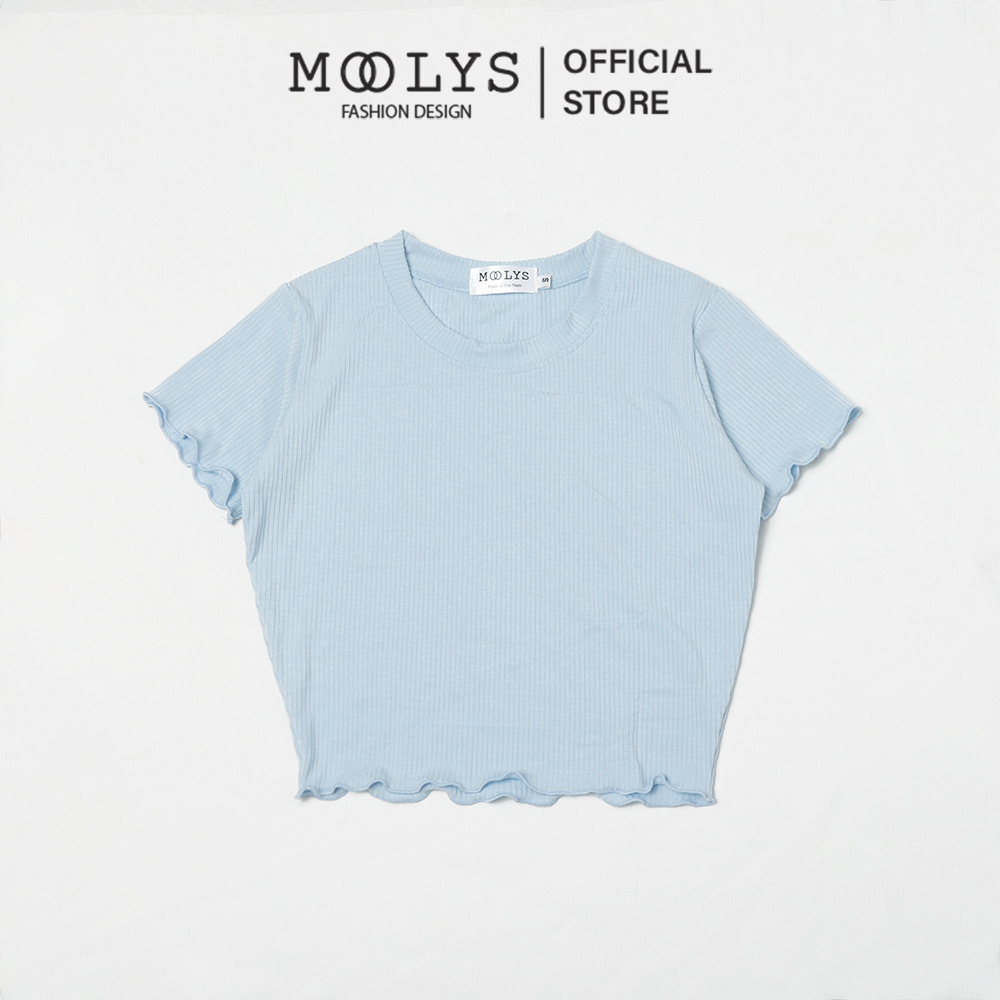 Áo crop top thun gân đơn giản Moolys MC010