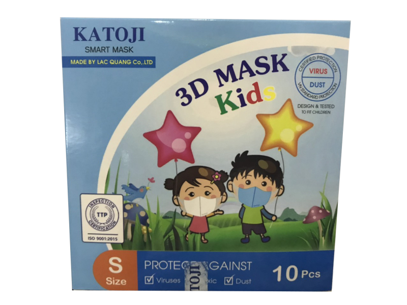 [HCM]Khẩu trang cao cấp 3D Mask Katoji Trẻ em 0-2 tuổi Hộp 10 cái
