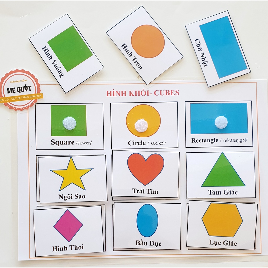 [Montessori] school material peel off stickers bilingual Vietnamese English consists of 18 page has 16 thread giúp child học và recorder nhớ fast from the English thông through hình ảnh