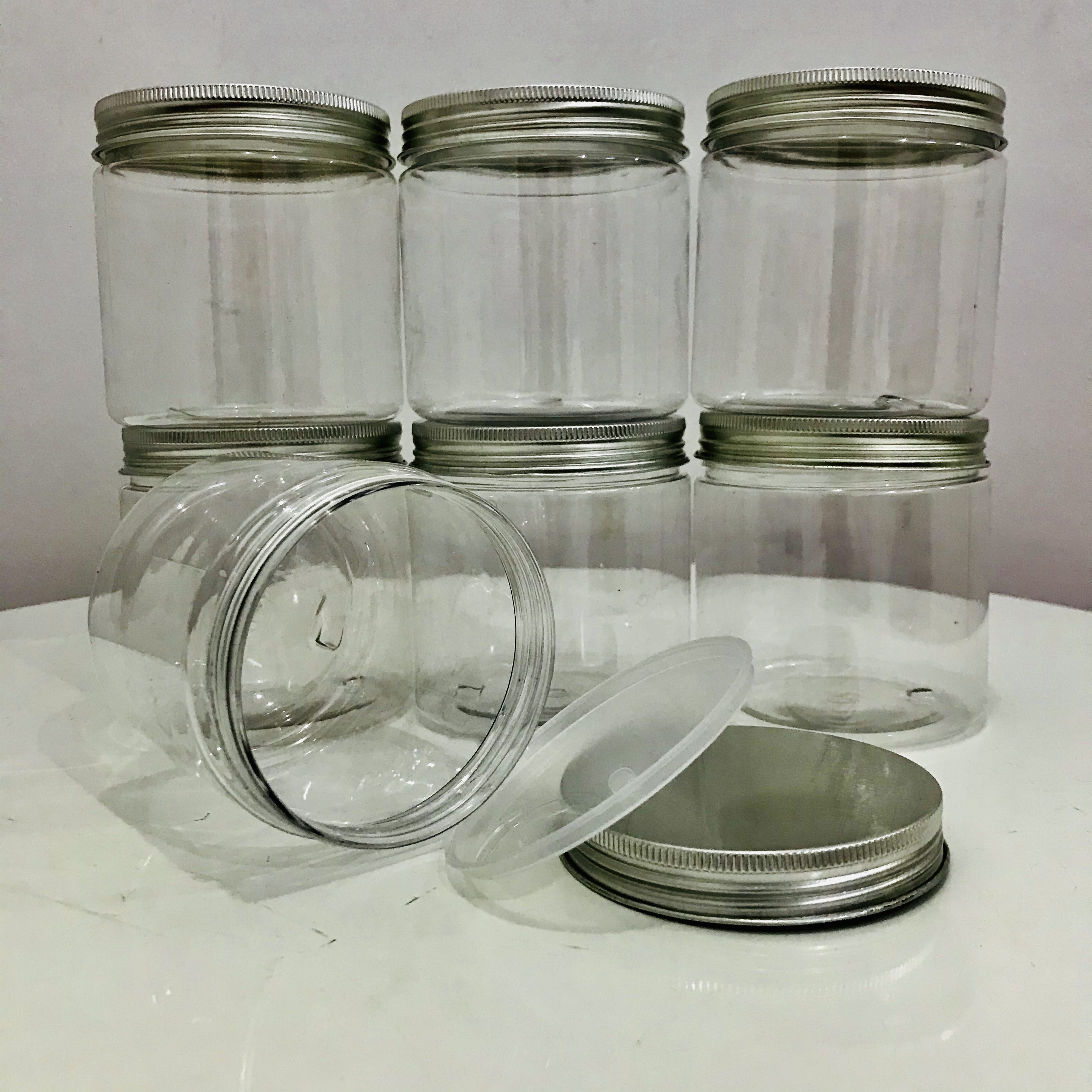 2 HỦ 500GR NHỰA NẮP NHÔM -2 HỦ PET NHỰA NẮP NHÔM TRÒN 500GR - 2 HỦ NHỰA 500GR CÓ NẮP LÓT, NẮP LƯỢC  - HỦ ĐỰNG ĐỒ KHÔ SANG TRỌNG 500gr