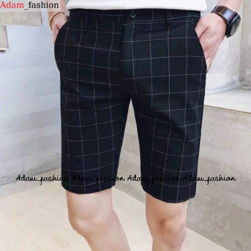Quần short tây âu nam sọc caro , quần short nam body chât vải chéo mềm min co giản nhẹ Adam_fashion
