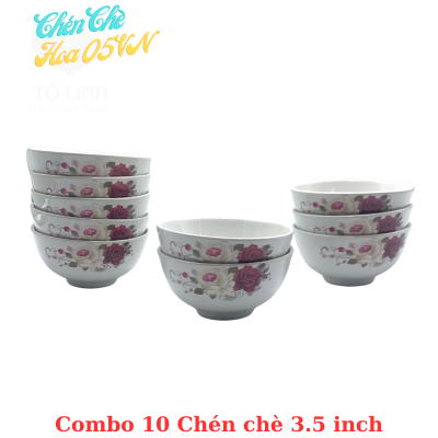 Bộ bát đĩa hoa mặt trời 7 món gốm sứ việt nam minh châu,set 10 chén mắm hoa gốm sứ hc