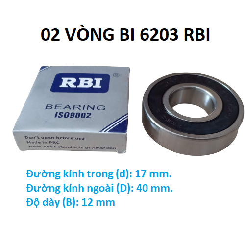 02 vòng bi 6203 RBI chất lượng cao