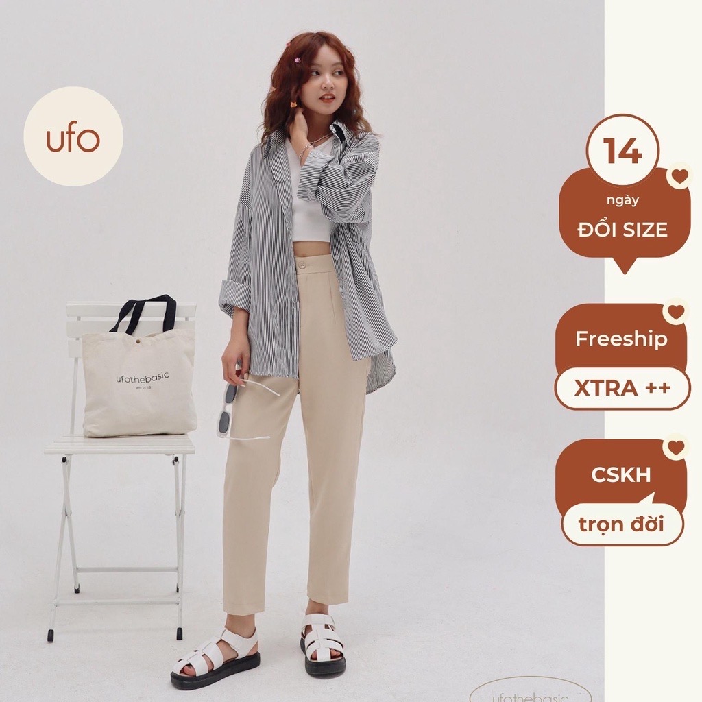 [Nhập LAZLOOK99 GIẢM 100K/500K] Quần baggy nữ màu be nhạt – Basic Baggy (light beige) – ufo.thebasic