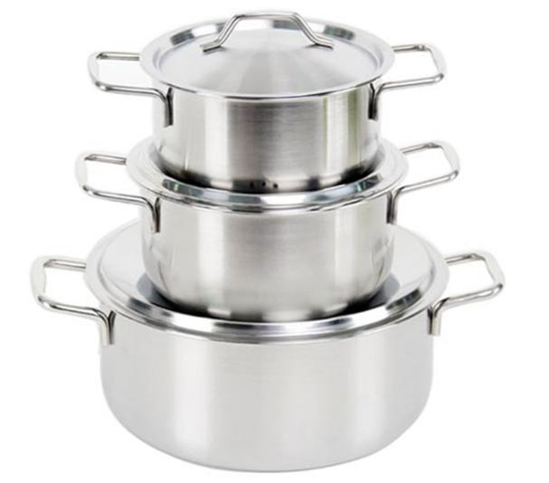 BỘ NỒI INOX 3 CÁI 1 ĐÁY SỬ DỤNG BẾP TỪ