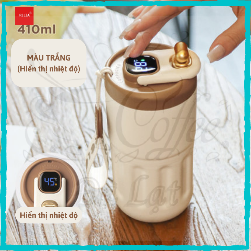 Cốc giữ nhiệt hiển thị nhiệt độ livewell Đà Lạt Coffee Ly giữ nhiệt cao cấp inox 316L giữ nhiệt 24h