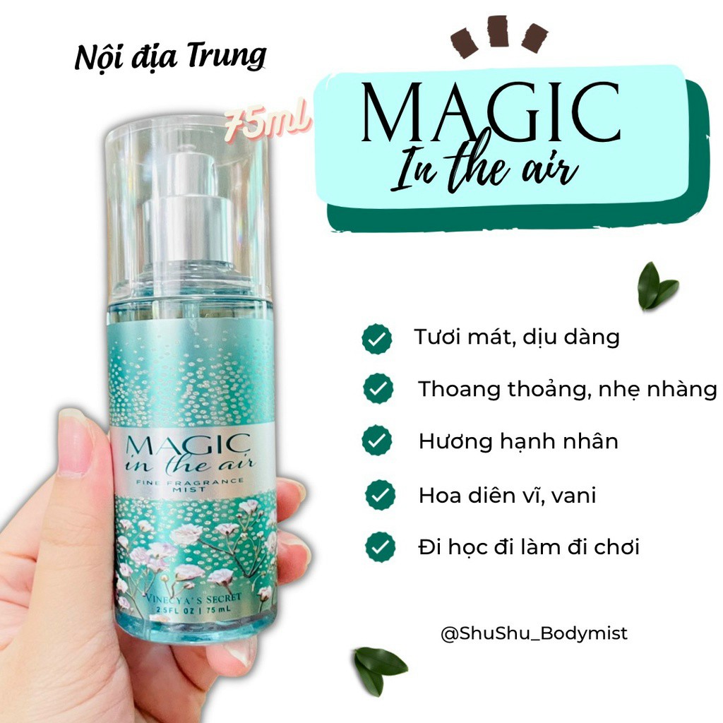 Xịt thơm body mist chai 75ml mới siu thơm - Vinecya’s