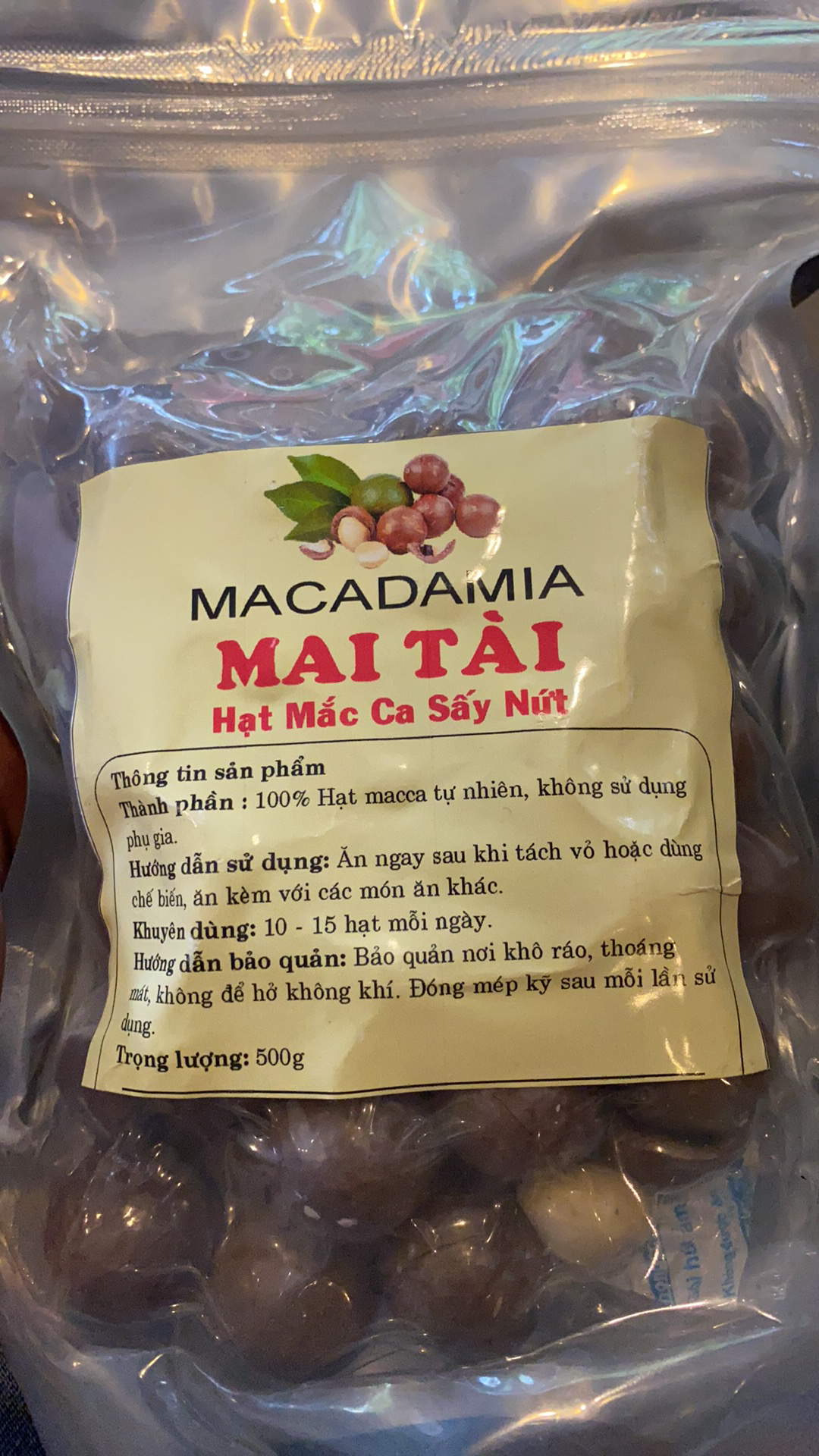 Hạt Macca Đắk Lắk Sài Gòn Loại 1 - 500 gr
