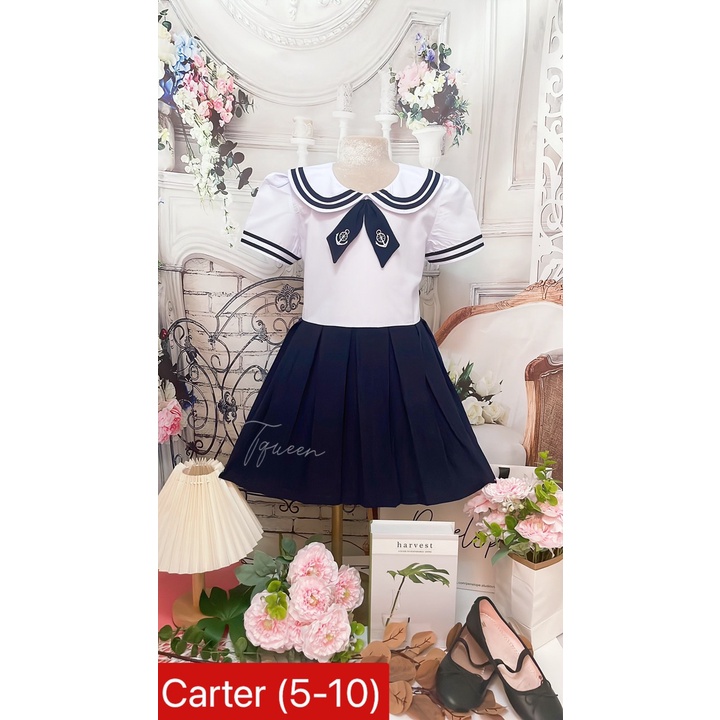 Đầm học sinh - Vải kate lụa - Danangsale