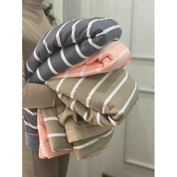 CHĂN THU HÈ MUJI KẺ SỌC ĐỦ 3 MÀU LỰA CHỌN