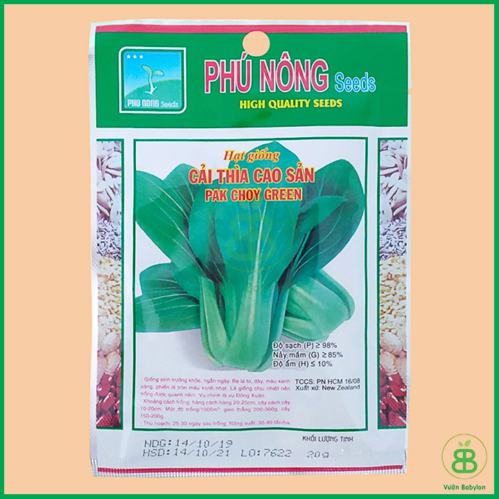 Hạt Giống Cải Thìa 20Gr Bẹ Lớn, Ngọt