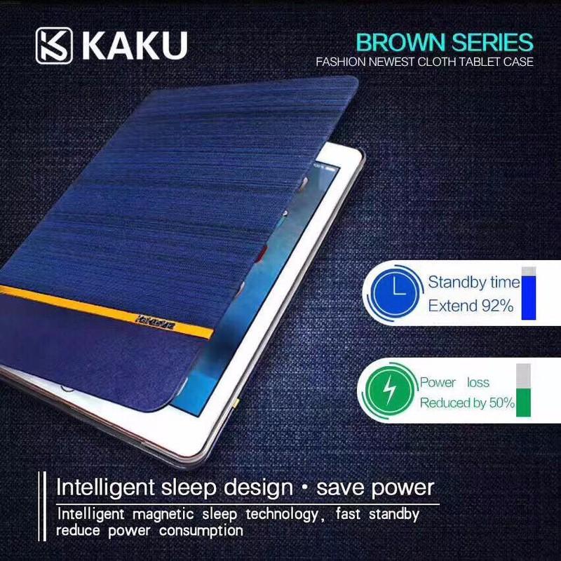 [HCM]Bao da iPad 5678 ( Air 1 Air 2 Pro 9.7 New 2017) vải hiệu Kaku Brown Series (xanh lá )