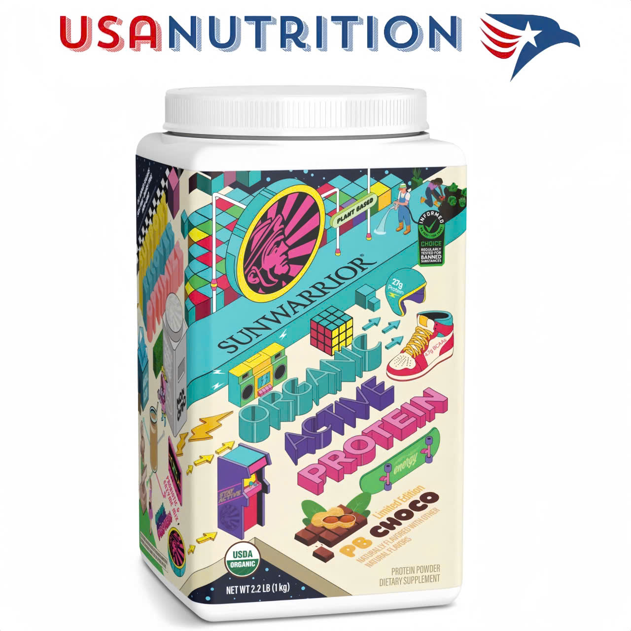 Đạm thực vật thể thao ''Sunwarrior'' : Organic Active Protein 20 lần dùng