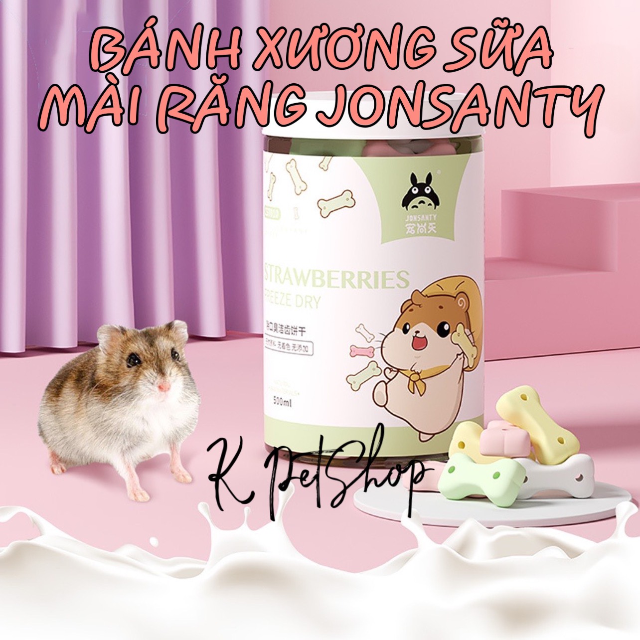 Bánh xương sữa cho hamster mài răng thú cưng nhỏ hãng JONSANTY cst010