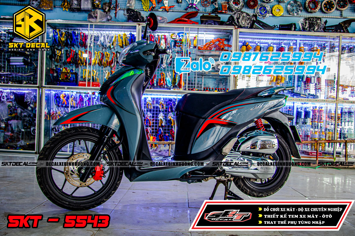 tem rời xe sh mode đen đỏ chỉ 5543