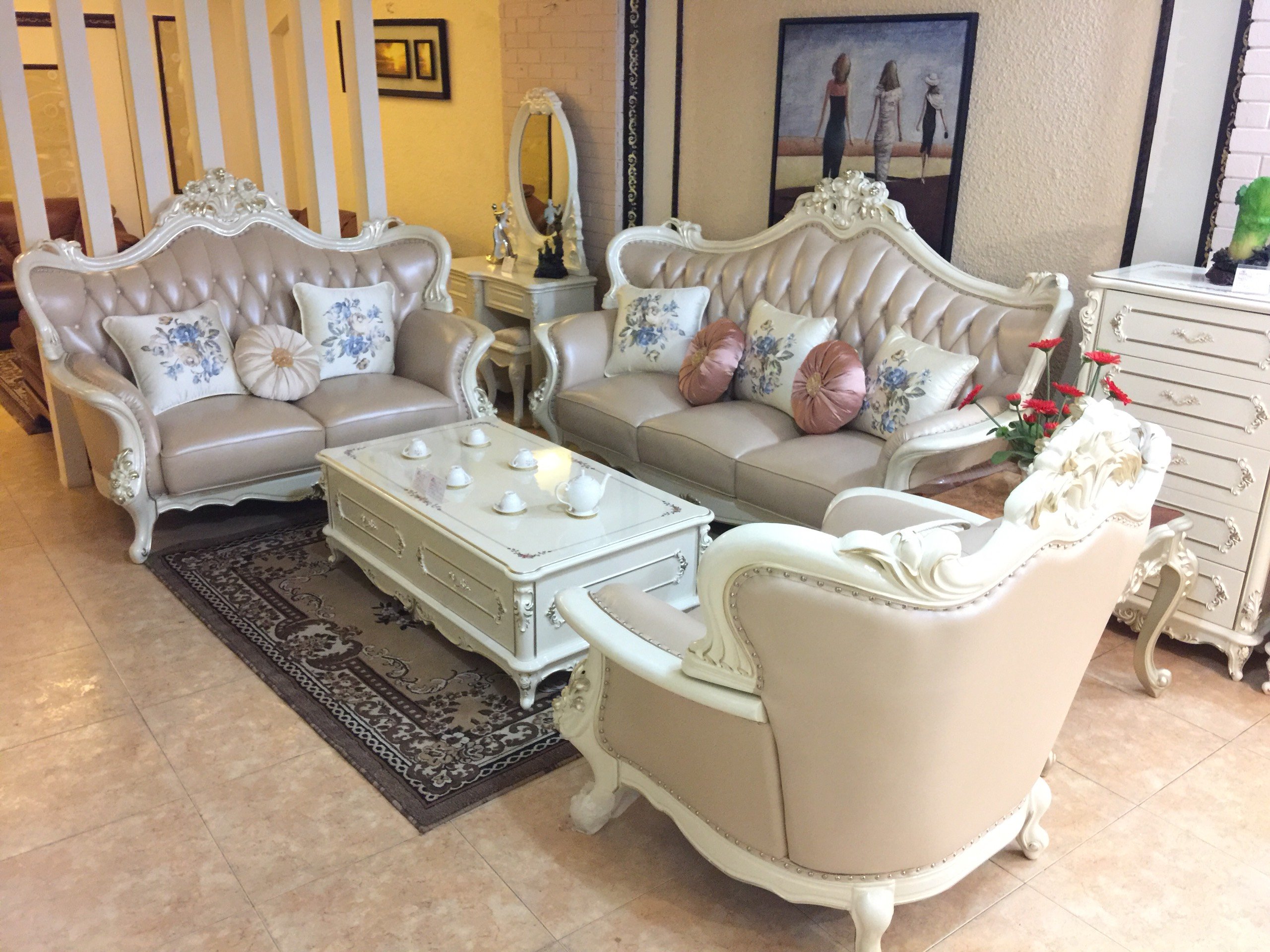 BỘ SOFA PHÒNG KHÁCH TÂN CỔ ĐIỂN SANG TRỌNG 9913B