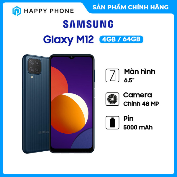 Điện Thoại Samsung Galaxy M12 (4GB/64GB) - Hàng Chính Hãng, Mới 100%, Nguyên Seal | Bảo hành 12 tháng