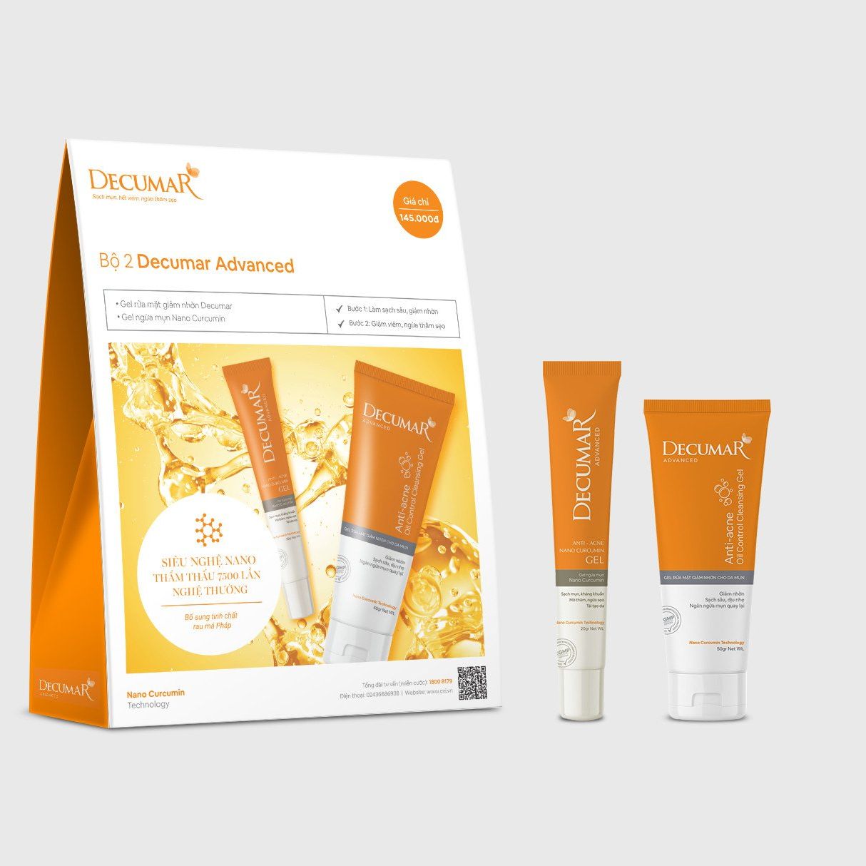 COMBO DƯỠNG DA DÀNH CHO DA MỤN DECUMAR ADVANCED