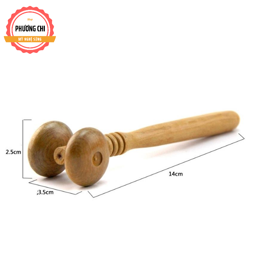 Cây lăn mũi mát xa mặt bằng gỗ thơm