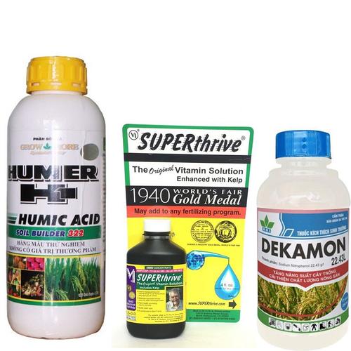 Combo 3 sản phẩm chăm sóc hoa lan humic 322 chai 1 lít, superthive chai 60ml và dekamon chai 100ml - Humic 322,super thive, dekamon - Humic 322,super thive, dekamon