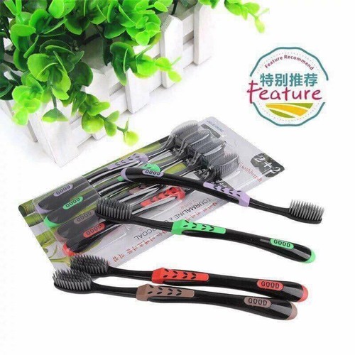 Set 4 Bàn chải đánh răng than hoạt tính Hàn Quốc