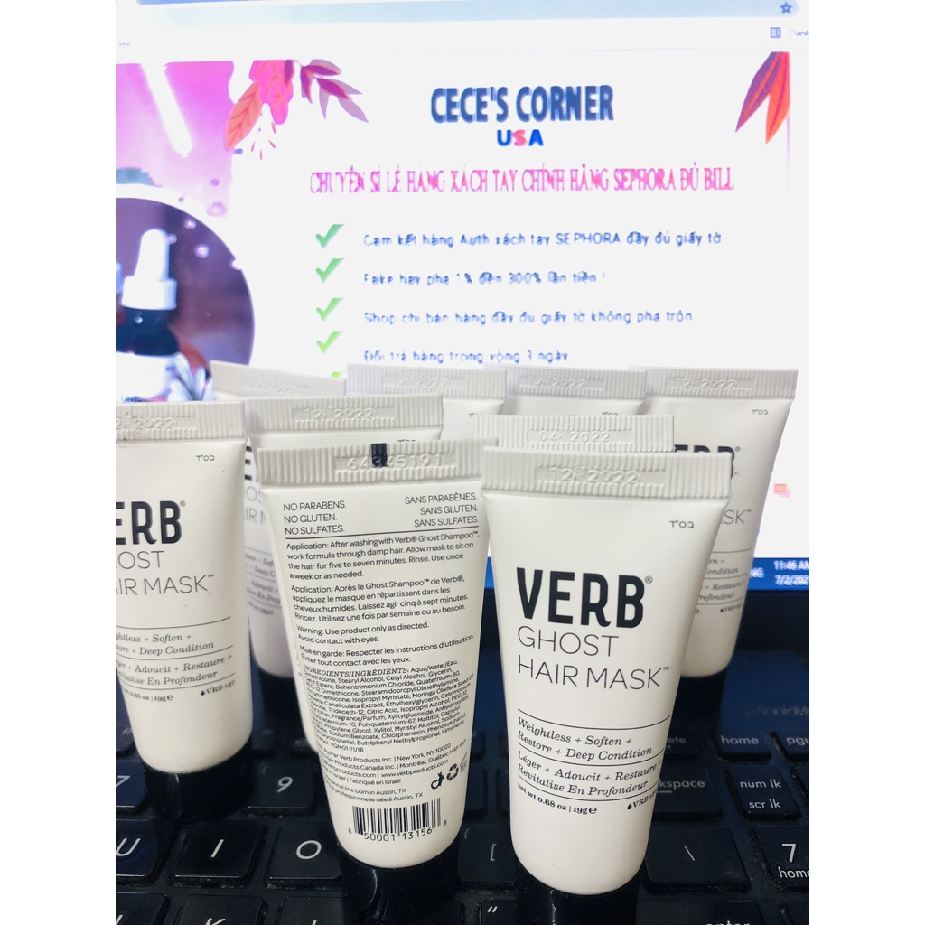 Mặt Nạ Dưỡng Tóc Verb Ghost Hair Mask 19g  [BII SEPHORA]