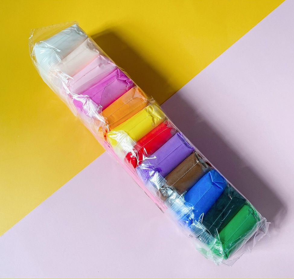 Combo 12 Gói Đất Sét Nhật Soft Clay, Nguyên Liệu Làm Slime Bơ