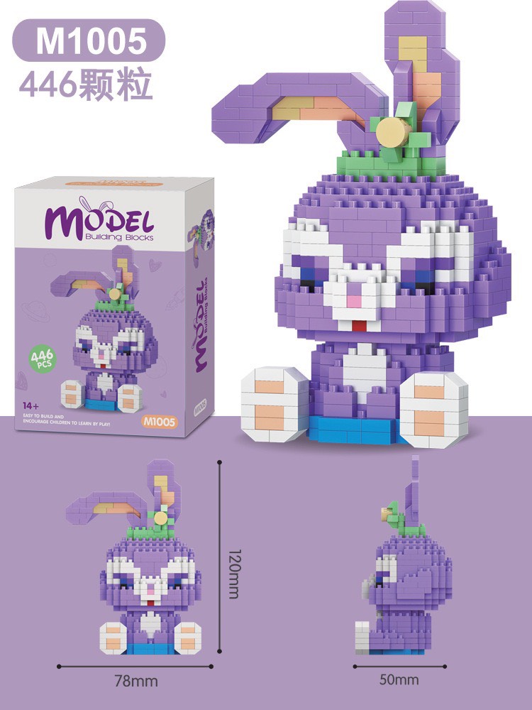 Mô hình đồ chơi lắp ráp 3D gấu mini lego bearbrick
