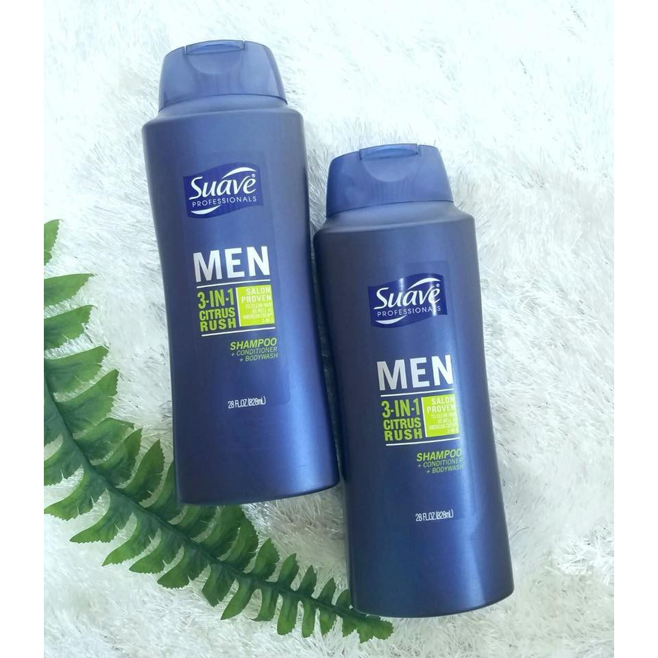 Dầu Gội – Xả – Sữa Tắm Suave Men 3 in 1