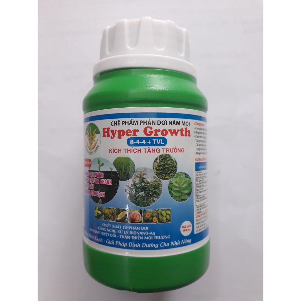 Phân dơi hyper growth 180ml giúp kích rễ - bung đọt - lớn trái - kháng sâu bệnh