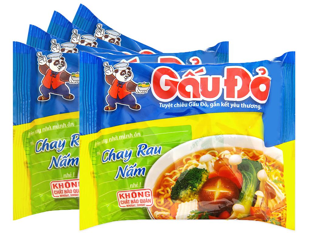 Thùng mì Gấu Đỏ chay rau nấm 30 gói