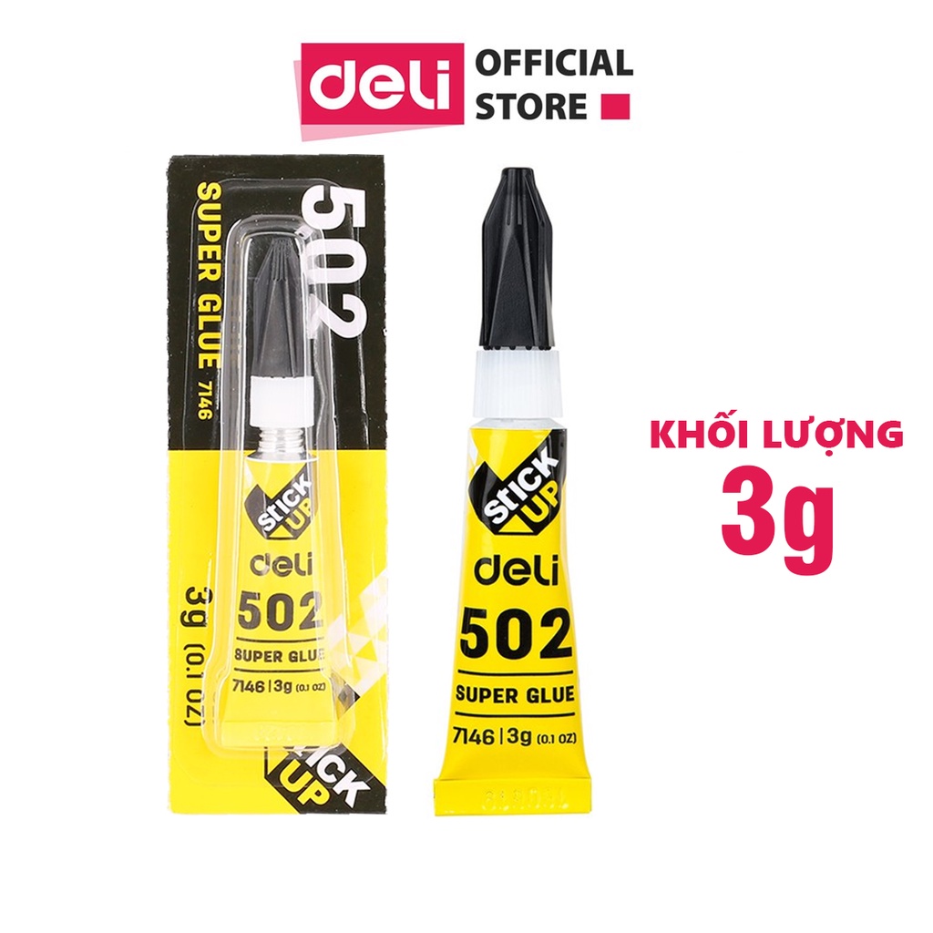 (1 Lọ) Keo Dán 502 3G Siêu Dính DELI E7146