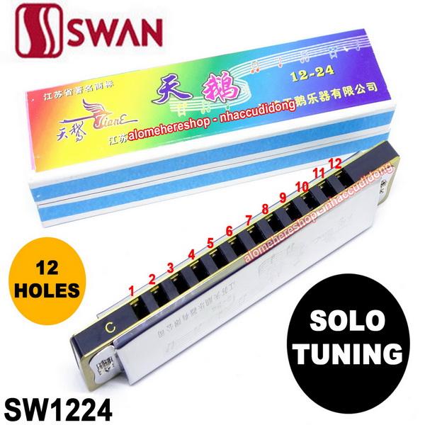 Kèn harmonica Swan 12 lỗ SW1224 Solo Tuning key C