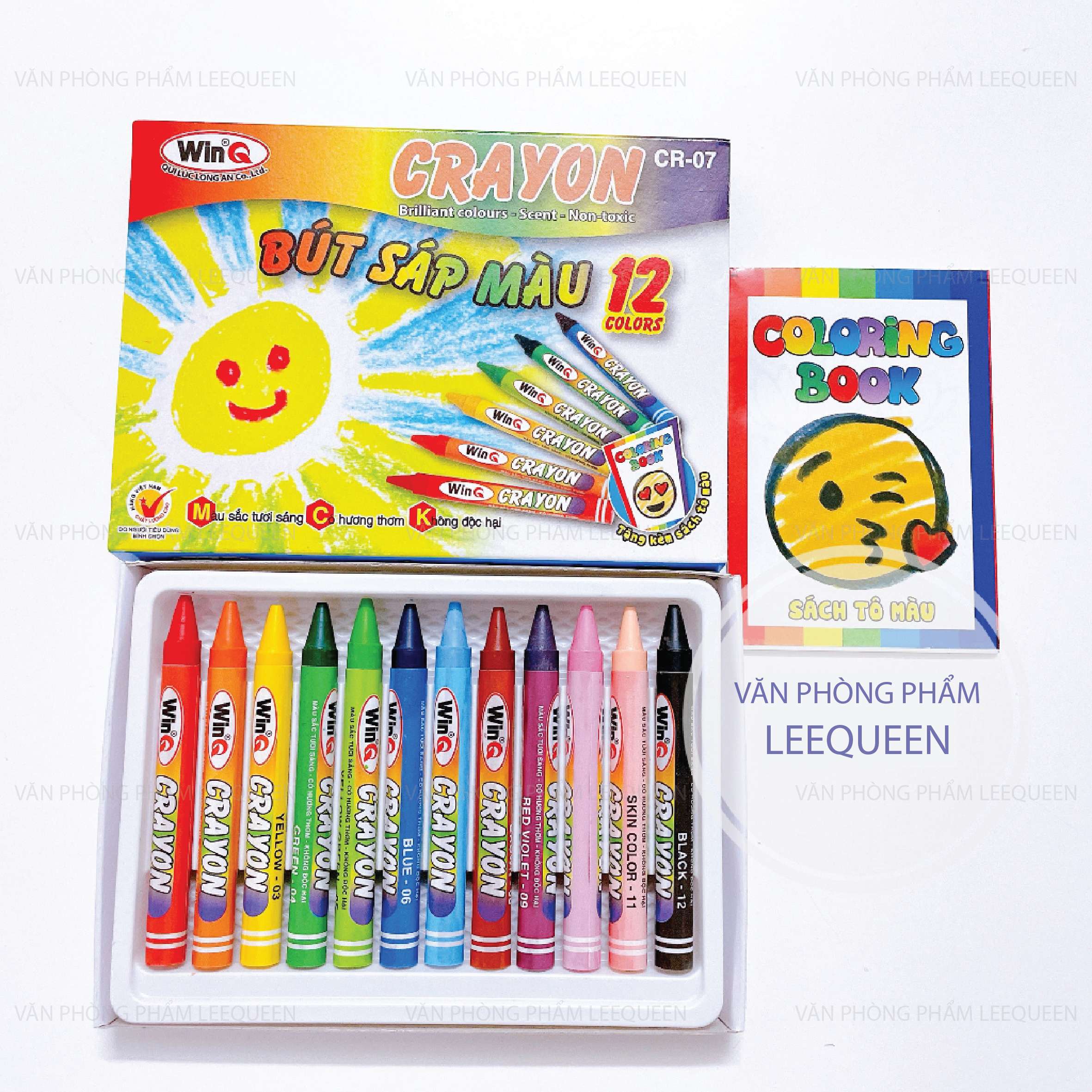 Bút Sáp Thơm 12-18 Màu WinQ CR08