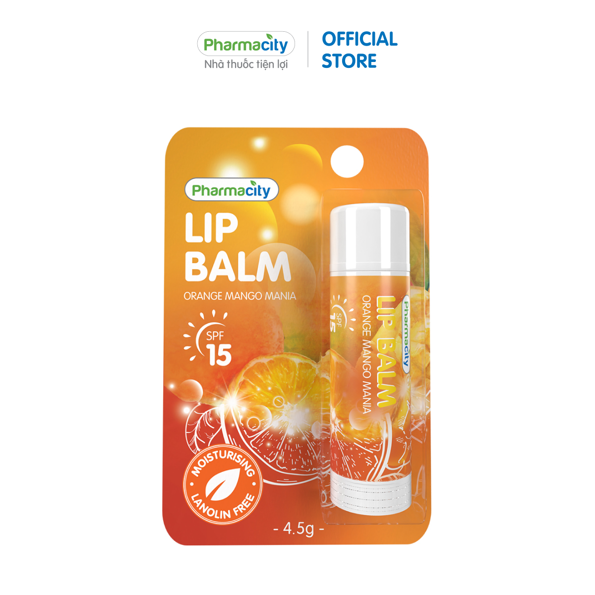 Son Dưỡng PHARMACITY LIP BALM ORANGE MANGO MANIA